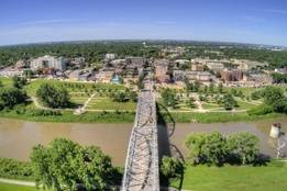 Grand Forks river in North Dakota