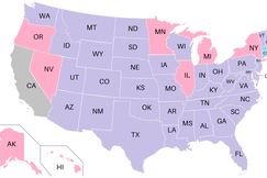 Map of nursing compact states